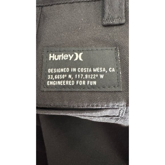 NWT Hurley Mens Worker 34 Slim Fit Pants Black  Cotton Blend 14.5" Leg Opening - Picture 13 of 16